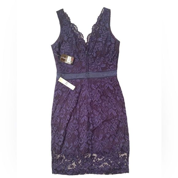 Tweeze Me Navy Blue Lace Mini Dress - Picture 7 of 7